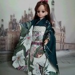 ㉕　リカちゃん　ブライス　22センチドール　サイズ　着物＆帯のセット（振袖）