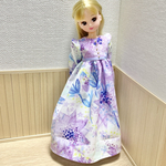リカちゃん　肩フリルロングドレス　星