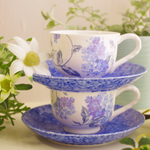 再販♡爽やかな紫陽花♡カップ&ソーサ2客セット♡