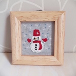 【新作】刺繍フレーム☃️スノーマン　雪だるま　クリスマス　壁飾り　インテリア雑貨