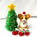 コーギー　クリスマス🎄🎅　送料無料　クリスマスブーツ　羊毛フェルト　