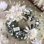 9＊　クリスマスリース　クリスマス飾り　トナカイリース　ウインターリース　ドアリース＊*