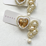 ビーズ刺繍【stoneアシメ】（WHITE）