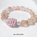 🆕1点物‼︎ピンクの瑪瑙ガネーシャ＆桜瑪瑙ブレスレット