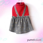 ワッフルニット×グレンチェックワンピース