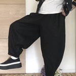 ゆったりサーカスパンツ★ゆったりバルーンパンツ★ブラックツイル生地
