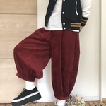 大人のバルーンパンツ★ポケット後ろ★ワインレッドコーデュロイ