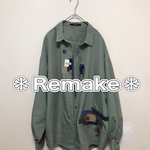 ✳️Remake✳️長袖ブラウス(カーキ)