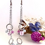 天然石ピアス・イヤリング*:.｡. フローライト.｡.:*