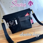 黒デニムショルダーバッグNo.158☆ショルダーバッグ　ハンドメイドバッグ