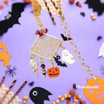 ハロウィンネックレス（ ハロウィン ハッピーハロウィン ユーモア 遊び心 個性的 16kgp サージカルステンレス )