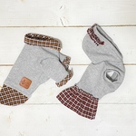 犬服　重ね着風シャツ（ブラウンオレンジ）