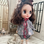 【完成品】ブライス　フリル襟のシャツ（ムーングレー）