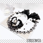 【𝕝𝕠𝕝𝕚𝕥𝕒𝕞𝕒𝕚𝕕❤︎】ブラックハート×ホワイト🖤＊*《ケープ首輪》𝕤𝕖𝕔𝕣𝕖𝕥販売🃏