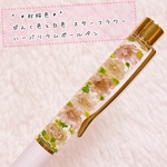 °＊秋桜色＊° 桃色と白色 スターフラワー ハーバリウムボールペン