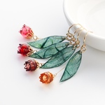 【秋色小花】和紙の葉ピアス　木の葉　紅葉　秋　落ち葉