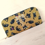 お洒落な猫🖤軽い長財布🖤ネコ♩グレー♪通帳ケース♩お財布♬