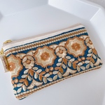 インド刺繍のファスナーポーチ