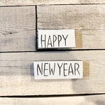 消しゴムはんこ　年賀状　HAPPYNEWYEAR
