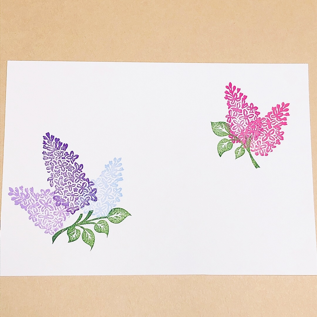 ライラックの花 消しゴムはんこ - fruit carving bear | minne byGMO