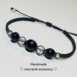 🛍 （厄除け/夫婦の幸福）♡ファセットカットオニキス&ファセットカットクリスタル天然石♡ブレスレットorアンクレット
