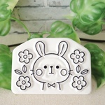 花ウサギの消しゴムはんこ