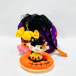 ハロウイン巾着◆お菓子を入れてプレゼント◆黒いドレスの三毛猫ちゃん