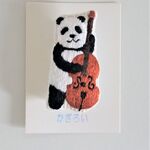 【再販×2】コントラバスとパンダの刺繍ブローチ
