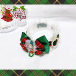 🎄 ✦𝕄𝕖𝕣𝕣𝕪 ℂ𝕙𝕣𝕚𝕤𝕥𝕞𝕒𝕤✦🎄チェックグリーンリボン❤︎ミニリースチャーム《首輪》