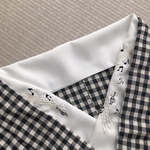刺繍半衿　音符の脱走