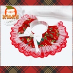 🎄 ✦𝕄𝕖𝕣𝕣𝕪 ℂ𝕙𝕣𝕚𝕤𝕥𝕞𝕒𝕤✦🎄クリスマスリースレッド❤︎チュールスカラップレース《ケープ首輪》感謝価格