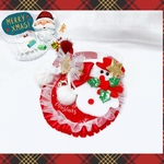 🎄 ✦𝕄𝕖𝕣𝕣𝕪 ℂ𝕙𝕣𝕚𝕤𝕥𝕞𝕒𝕤✦🎄クリスマスツリーレッド×雪だるまモチーフ⛄️ボンボンリボン《限定ケープスタイ首輪》