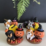 ダックス　シュナウザー　ビーグル　キャバリア【選べる秋のハロウィンミニオブジェ】