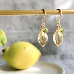 〜散歩道の花梨〜 シトリン&ペリドット Silver925 ピアス(イヤリング)