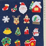 15枚入り　クリスマス刺繍アイロンワッペン