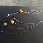 6太陽系　九つの惑星ネックレス青&紫ワイヤー (ボールチェーン)