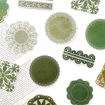 レースペーパー風 シール 30枚set 《green》 [F542]