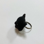 羊毛フェルト 猫リング 指輪 黒猫
