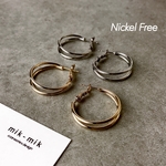 ✨期間限定セール✨ ¥1080→¥930 ❤️100 ニッケルフリー ダブルフープキャッチレスピアス