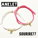 【anklet】パール★イニシャルアンクレット