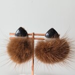 いが栗のイヤリング/ピアス　ブラウン