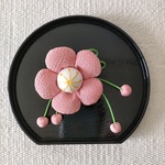 ちりめん細工 　梅　置き物　