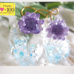 海からの花ピアス2〜シェル×リアルフラワー