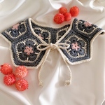 Baby&kidsグラニースクエアつけ襟⭐︎ピンク×グレー