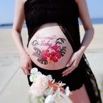 マタニティフォト用タトゥーシール ボディペイントシール  ベリーペイントシール 記念撮影 妊娠フォト 妊婦撮影 練習用シール付き 貼り方説明書付き 送料無料 ZI