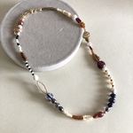 brown beige mix necklace