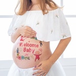 マタニティフォトシール ベリーペイント ボディペイントシール baby タトゥーシール 練習用シール付き 説明書付き R