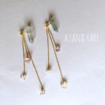 crystal×レインボーフローライトピアス