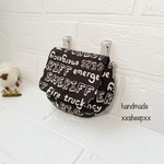 移動ポケット/英字/モノクロ/炭色/ポケットポーチ/キッズ携帯