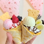 フェイクスイーツ　くまちゃんクッキーのデコレーションクレープ　おままごと　お店屋さんごっこ